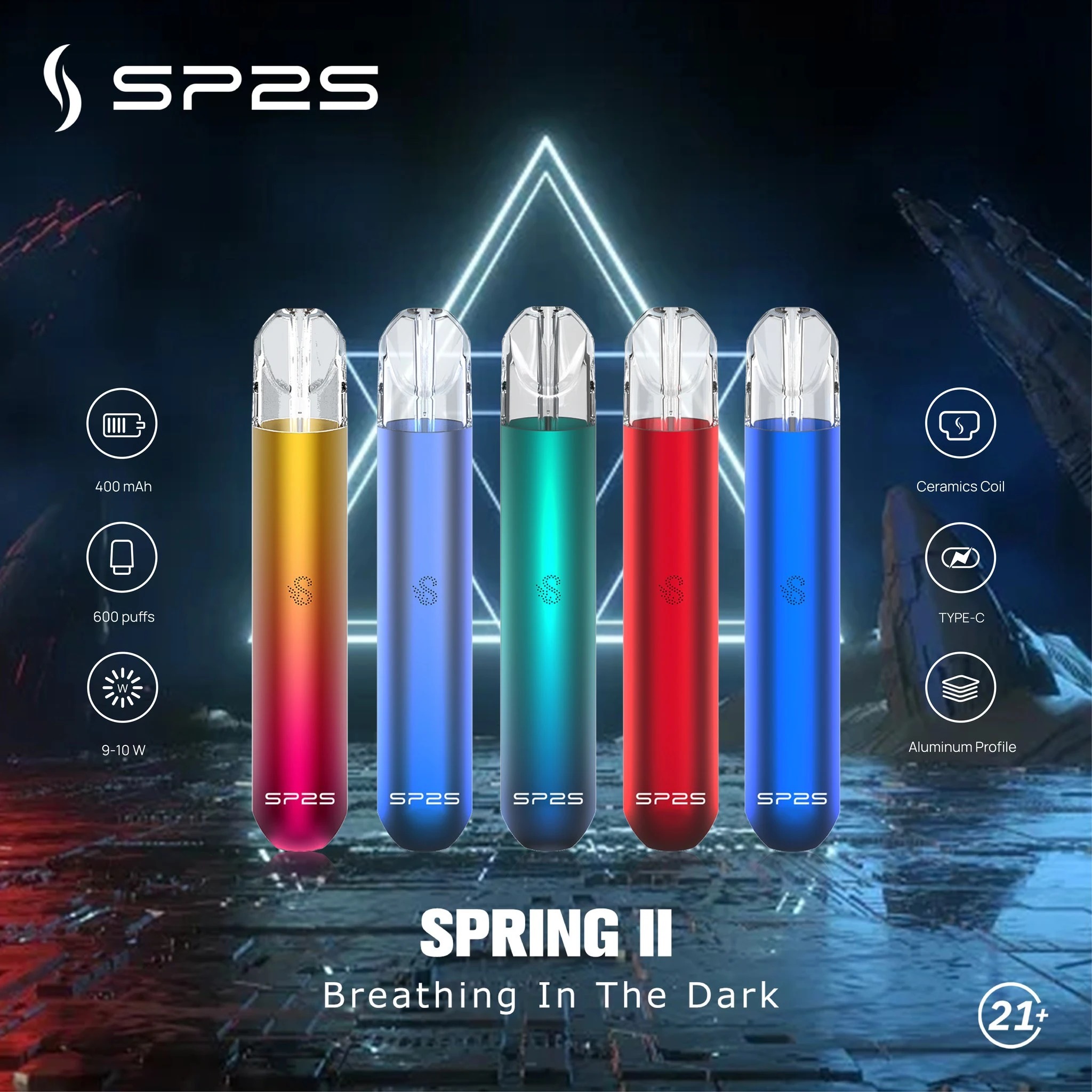 SP2S主機 SP2S電子煙主機 通用一代煙彈 多色可選 高性價比入門首選
